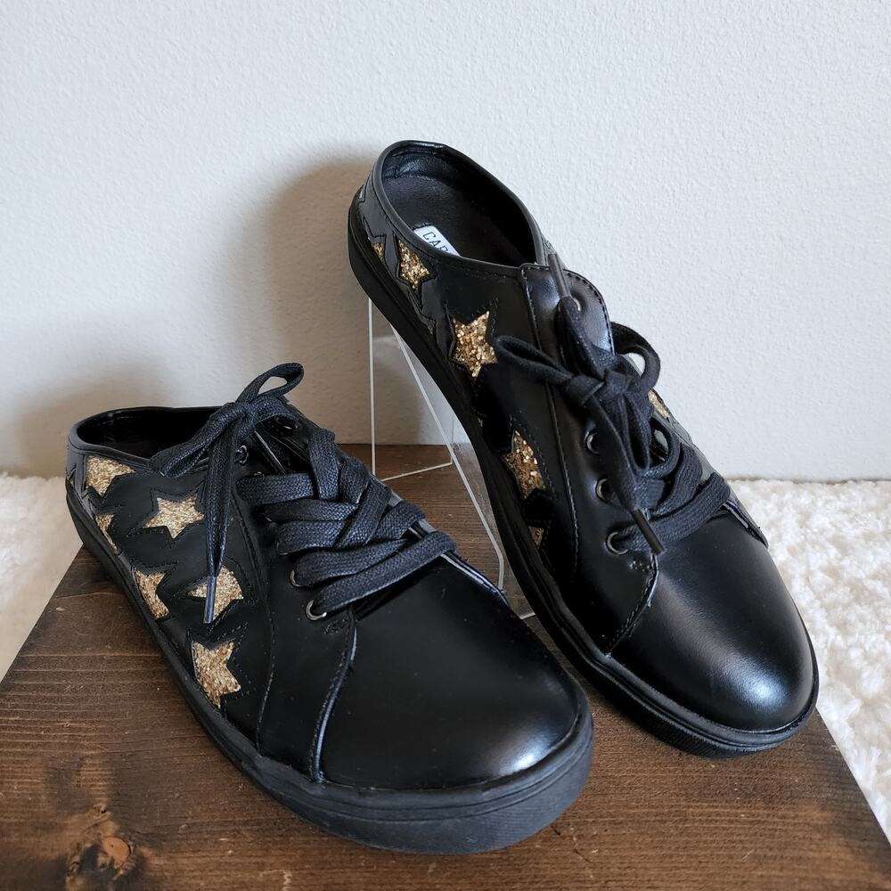 Cape Robbin Beverly2 Slip On Sneakers Black Gold Star Size 10